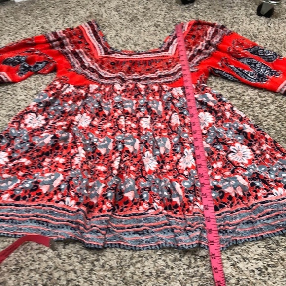 Free People Midsummers Dream Dress Size Small Red Floral Cutout Mini - Picture 12 of 13